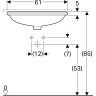 Раковина под столешницу GEBERIT VARIFORM 46x61 500.757.01.2 с отверстием перелива